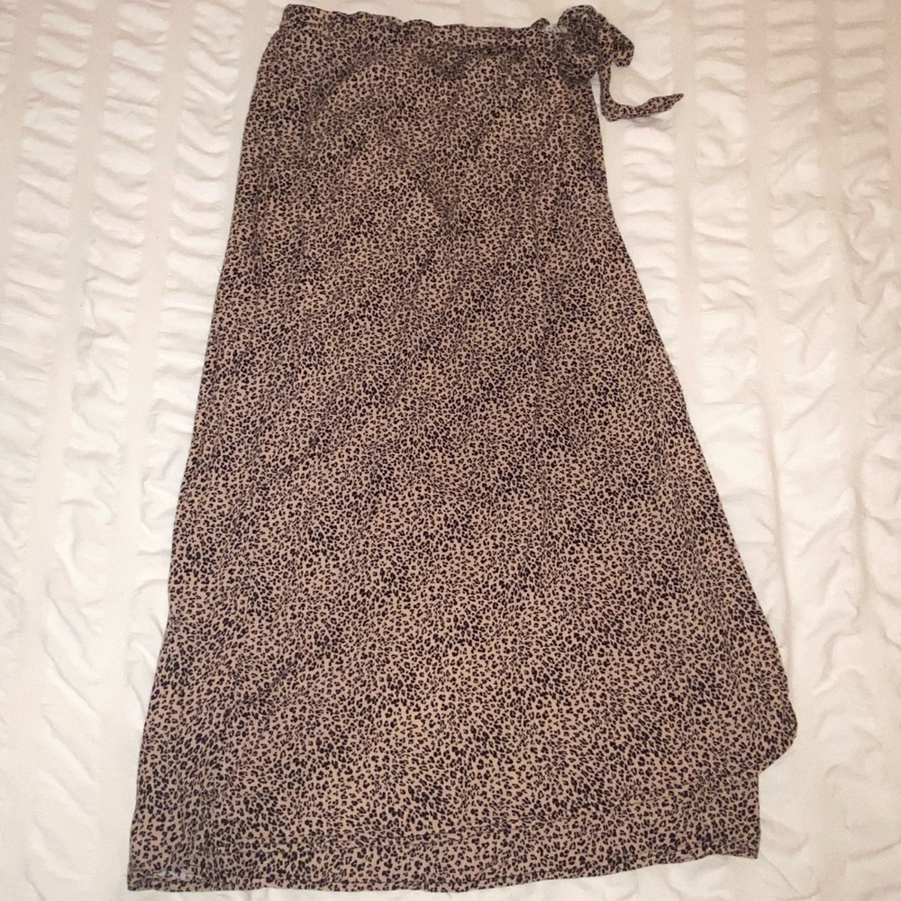 Medium Leopard Print Midi Wrap Skirt
